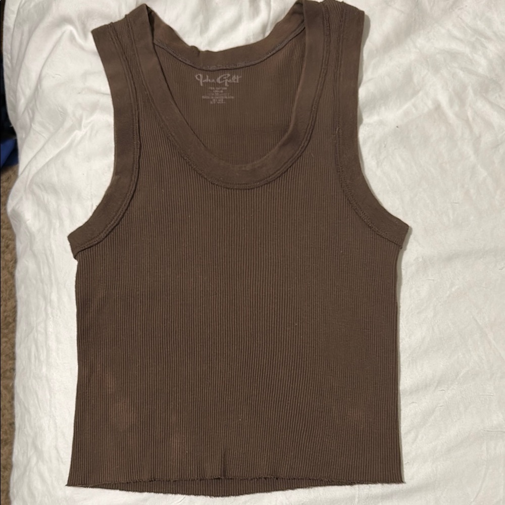 Brandy Melville Brown Fitted Sleeveless Tank Top